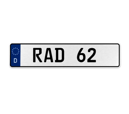 RAD 62  - White Aluminum Street Sign Mancave Euro Plate Name Door Sign Wall Art