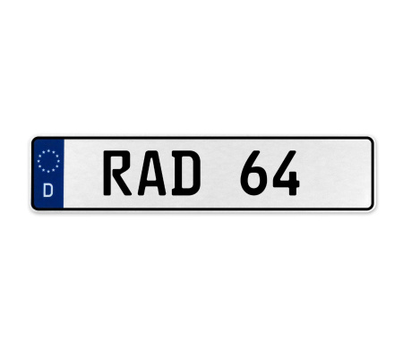 RAD 64  - White Aluminum Street Sign Mancave Euro Plate Name Door Sign Wall Art