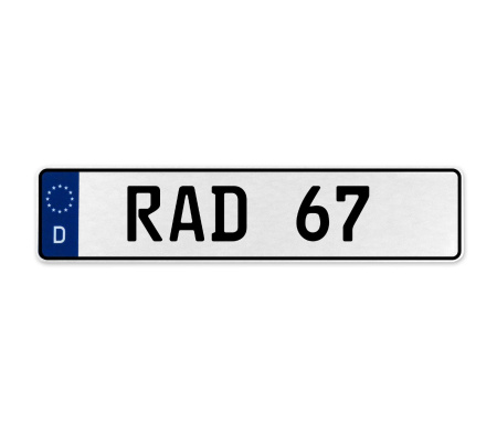 RAD 67  - White Aluminum Street Sign Mancave Euro Plate Name Door Sign Wall Art