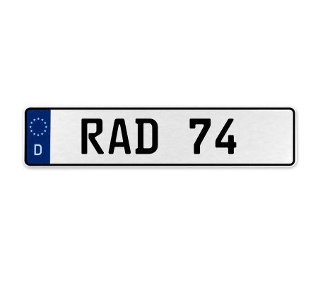 RAD 74  - White Aluminum Street Sign Mancave Euro Plate Name Door Sign Wall Art