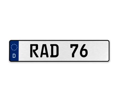 RAD 76  - White Aluminum Street Sign Mancave Euro Plate Name Door Sign Wall Art