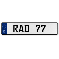 RAD 77  - White Aluminum Street Sign Mancave Euro Plate Name Door Sign Wall Art