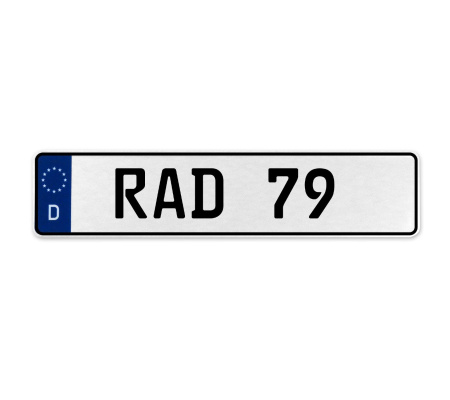 RAD 79  - White Aluminum Street Sign Mancave Euro Plate Name Door Sign Wall Art