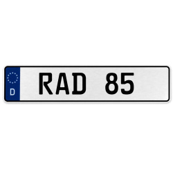 RAD 85  - White Aluminum Street Sign Mancave Euro Plate Name Door Sign Wall Art