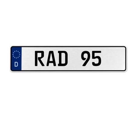 RAD 95  - White Aluminum Street Sign Mancave Euro Plate Name Door Sign Wall Art