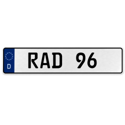 RAD 96  - White Aluminum Street Sign Mancave Euro Plate Name Door Sign Wall Art