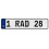 1 RAD 28  - White Aluminum Street Sign Mancave Euro Plate Name Door Sign Wall