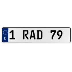 1 RAD 79  - White Aluminum Street Sign Mancave Euro Plate Name Door Sign Wall