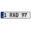 1 RAD 97  - White Aluminum Street Sign Mancave Euro Plate Name Door Sign Wall