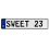SWEET 23  - White Aluminum Street Sign Mancave Euro Plate Name Door Sign Wall