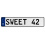 SWEET 42  - White Aluminum Street Sign Mancave Euro Plate Name Door Sign Wall