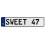 SWEET 47  - White Aluminum Street Sign Mancave Euro Plate Name Door Sign Wall