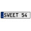 SWEET 54  - White Aluminum Street Sign Mancave Euro Plate Name Door Sign Wall
