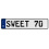 SWEET 70  - White Aluminum Street Sign Mancave Euro Plate Name Door Sign Wall