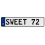 SWEET 72  - White Aluminum Street Sign Mancave Euro Plate Name Door Sign Wall