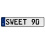 SWEET 90  - White Aluminum Street Sign Mancave Euro Plate Name Door Sign Wall
