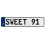 SWEET 91  - White Aluminum Street Sign Mancave Euro Plate Name Door Sign Wall