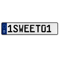 1SWEET01  - White Aluminum Street Sign Mancave Euro Plate Name Door Sign Wall