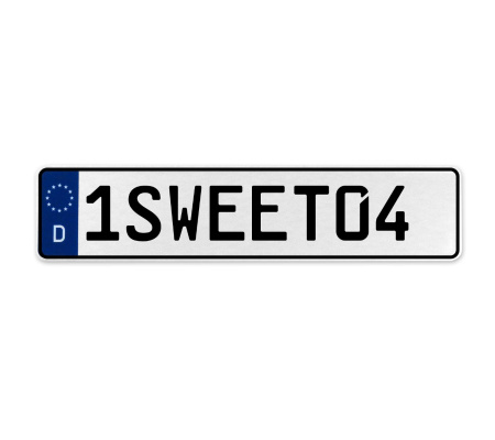1SWEET04  - White Aluminum Street Sign Mancave Euro Plate Name Door Sign Wall