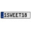 1SWEET18  - White Aluminum Street Sign Mancave Euro Plate Name Door Sign Wall
