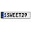 1SWEET29  - White Aluminum Street Sign Mancave Euro Plate Name Door Sign Wall