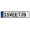 1SWEET35  - White Aluminum Street Sign Mancave Euro Plate Name Door Sign Wall