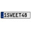 1SWEET48  - White Aluminum Street Sign Mancave Euro Plate Name Door Sign Wall