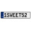1SWEET52  - White Aluminum Street Sign Mancave Euro Plate Name Door Sign Wall
