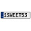 1SWEET53  - White Aluminum Street Sign Mancave Euro Plate Name Door Sign Wall