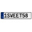 1SWEET58  - White Aluminum Street Sign Mancave Euro Plate Name Door Sign Wall