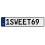 1SWEET69  - White Aluminum Street Sign Mancave Euro Plate Name Door Sign Wall