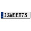 1SWEET73  - White Aluminum Street Sign Mancave Euro Plate Name Door Sign Wall