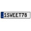 1SWEET78  - White Aluminum Street Sign Mancave Euro Plate Name Door Sign Wall