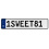1SWEET81  - White Aluminum Street Sign Mancave Euro Plate Name Door Sign Wall