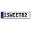 1SWEET82  - White Aluminum Street Sign Mancave Euro Plate Name Door Sign Wall