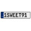 1SWEET91  - White Aluminum Street Sign Mancave Euro Plate Name Door Sign Wall