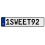 1SWEET92  - White Aluminum Street Sign Mancave Euro Plate Name Door Sign Wall