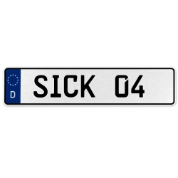 SICK 04  - White Aluminum Street Sign Mancave Euro Plate Name Door Sign Wall