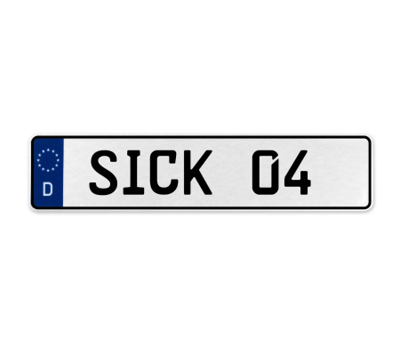 SICK 04  - White Aluminum Street Sign Mancave Euro Plate Name Door Sign Wall