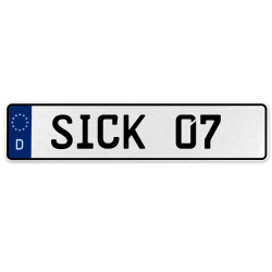 SICK 07  - White Aluminum Street Sign Mancave Euro Plate Name Door Sign Wall