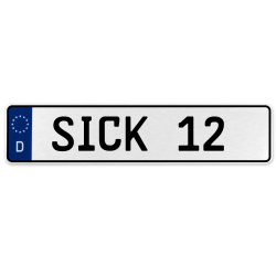 SICK 12  - White Aluminum Street Sign Mancave Euro Plate Name Door Sign Wall