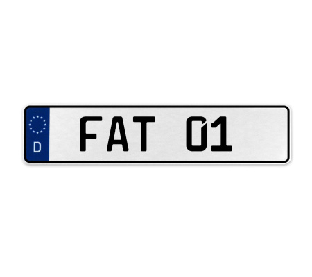 FAT 01  - White Aluminum Street Sign Mancave Euro Plate Name Door Sign Wall Art