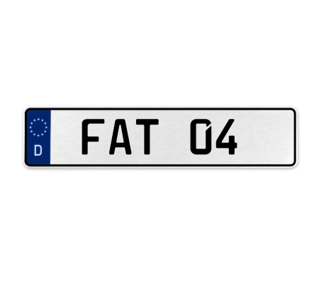 FAT 04  - White Aluminum Street Sign Mancave Euro Plate Name Door Sign Wall Art
