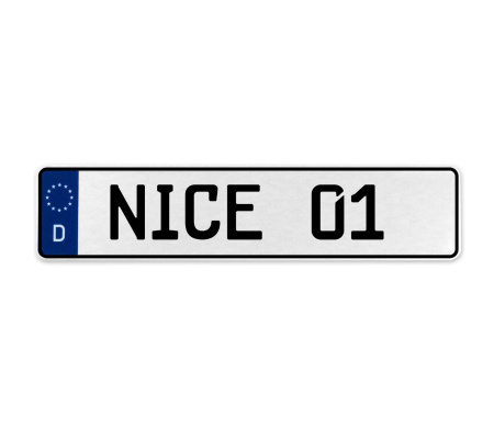 NICE 01  - White Aluminum Street Sign Mancave Euro Plate Name Door Sign Wall