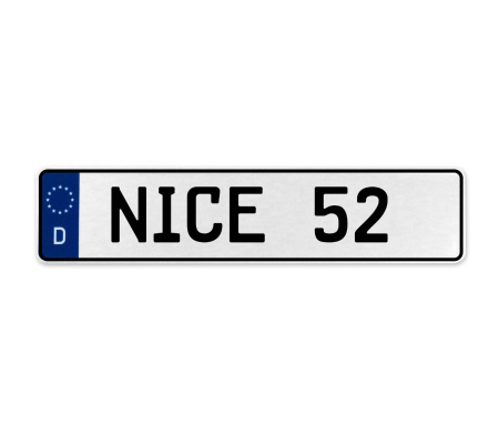 NICE 52  - White Aluminum Street Sign Mancave Euro Plate Name Door Sign Wall