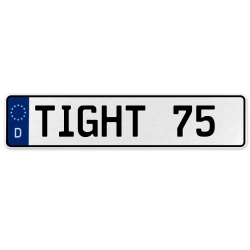 TIGHT 75  - White Aluminum Street Sign Mancave Euro Plate Name Door Sign Wall