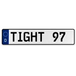 TIGHT 97  - White Aluminum Street Sign Mancave Euro Plate Name Door Sign Wall
