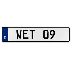 WET 09  - White Aluminum Street Sign Mancave Euro Plate Name Door Sign Wall Art
