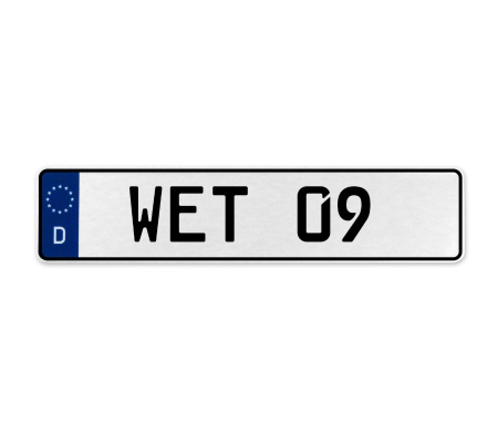 WET 09  - White Aluminum Street Sign Mancave Euro Plate Name Door Sign Wall Art