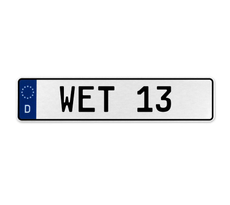 WET 13  - White Aluminum Street Sign Mancave Euro Plate Name Door Sign Wall Art